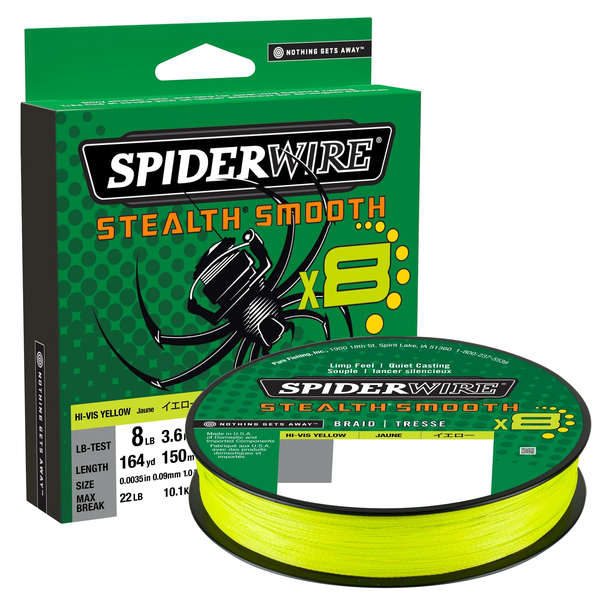 Spiderwire Stealth Smooth 8 0.07mm 150m Hi-Vis Yellow 1 Spiderwire Stealth Smooth 8 0.07mm 150m Hi-Vis Yellow