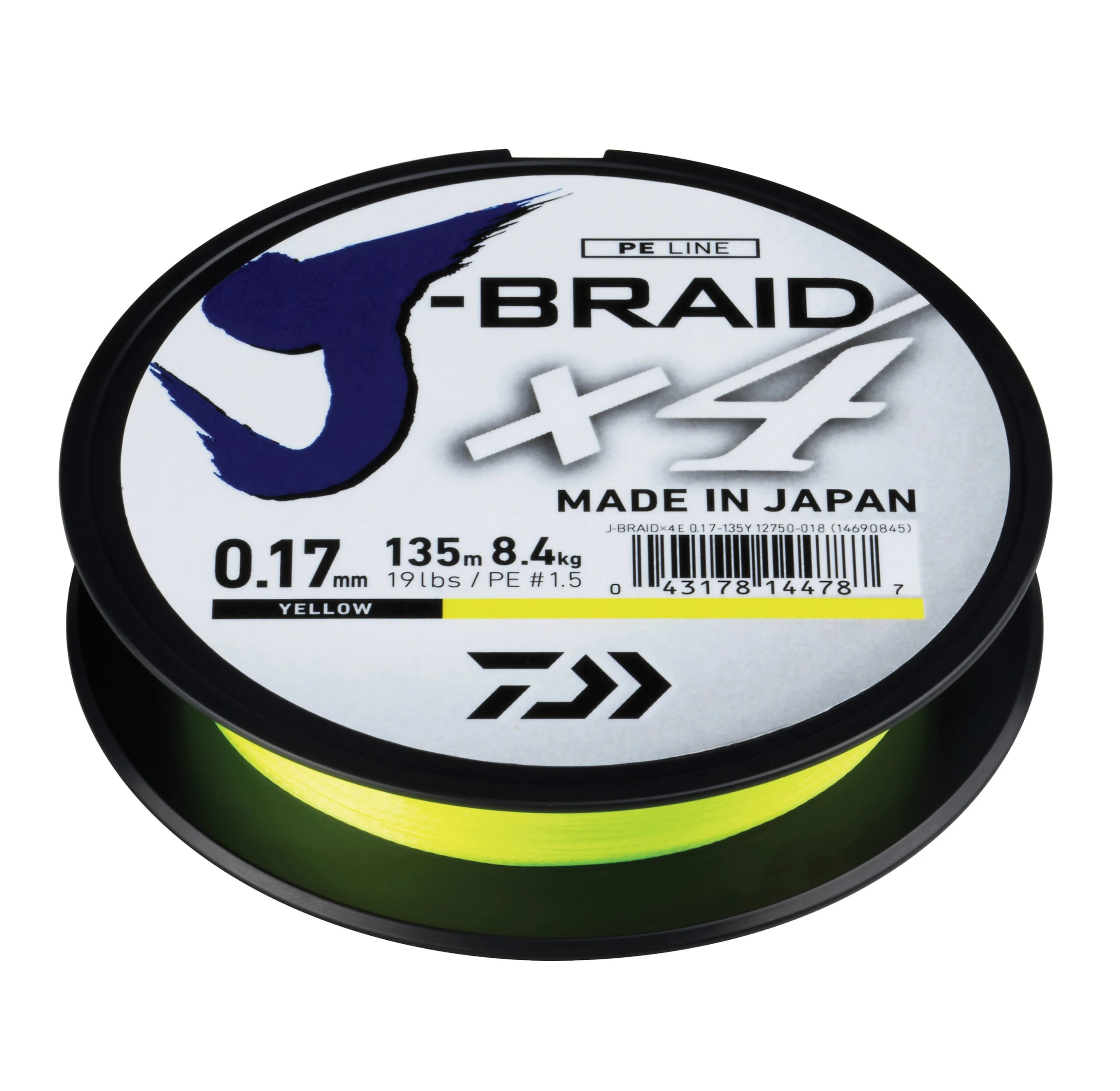 Daiwa J-Braid X4 135m Yellow 1 Daiwa J-Braid X4 135m Yellow