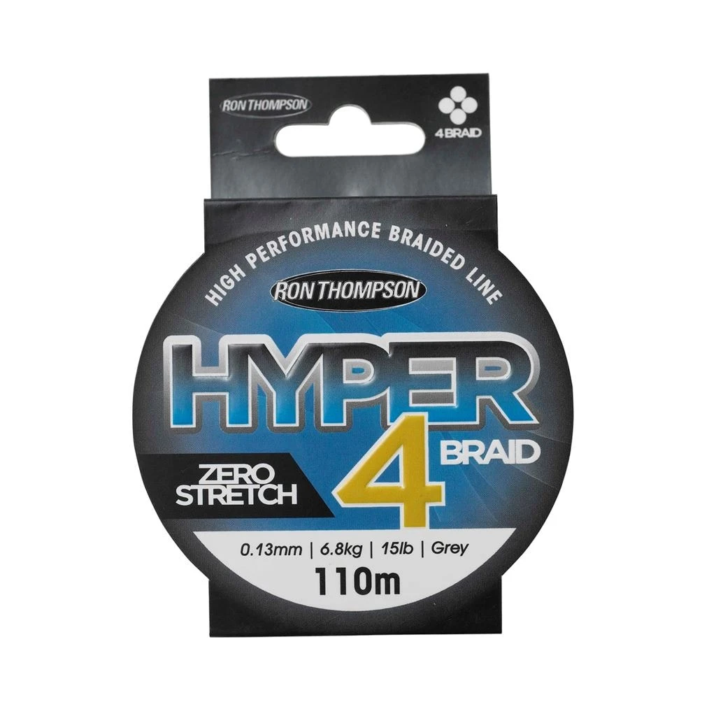 Ron Thompson R.T. Hyper 4-Braid 110m 0.15mm 8.1kg Grå 1 Ron Thompson R.T. Hyper 4-Braid 110m 0.15mm 8.1kg Grå